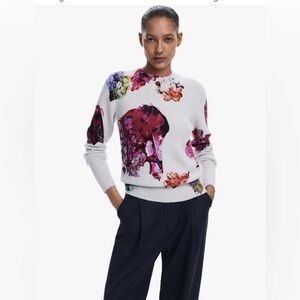 Desigual Multicolor Artistic Flat Knit Pullover Sweater